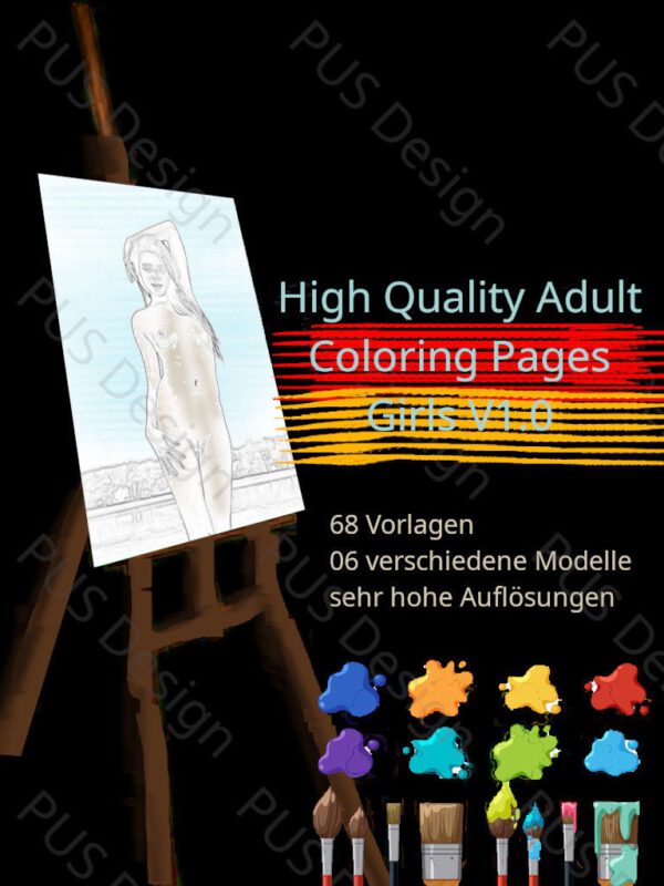 Verlockende Ausmahlbilder für Erwachsene: Sinnliche Posen in Bleistiftskizzen in sehr hoher Auflösung. Coloring Pages for Adults.