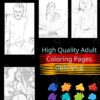 Verlockende Ausmahlbilder für Erwachsene: Sinnliche Posen in Bleistiftskizzen in sehr hoher Auflösung. Coloring Pages for Adults. – Bild 2