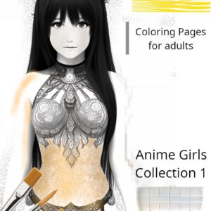 Anime-Ausmalmotive für Erwachsene: hochauflösende Kunstwerke. Ausdrucken & Ausmalen! Coloring Pages for Adults. High Quality